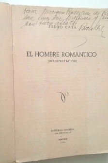 El hombre romántico (interpretación) Primera edición