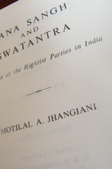 Jana Sangh and Swatantra: a profile of the rightist parties in India