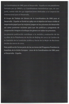 LA COOPERACIÓN ESPAÑOLA Y EUROPEA ANTE LOS RETOS DE LA PLATAFORMA DE ACCIÓN DE BEIJING. Estudios de caso de Bolivia y Mozambique