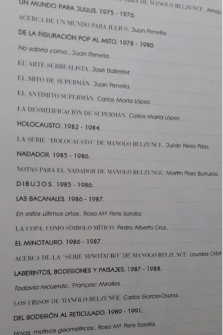 MANOLO BELZUNCE. PERÍODO 1975-1997 CATÁLOGO