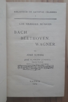 Los grandes músicos: Bach, Beethoven, Wagner (1924)