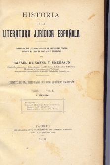 Historia de la Literatura Jurídica Española