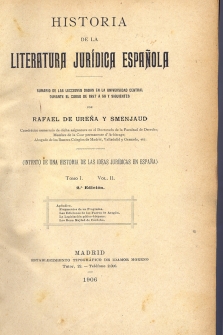 Historia de la Literatura Jurídica Española