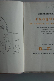 Jacquot et l'Oncle de Marseille.  Le 8. Collection une Oeuvre, un Portrait.