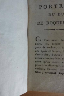 Avantures divertissantes du Duc de Roquelaure, suivant les Mémoires que l'Auteur a trouvés dans le cabinet du Maréchal d'H.
