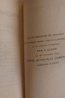 Les Oeuvres de Molière avec Notes - Variantes par Alphonse Pauly.