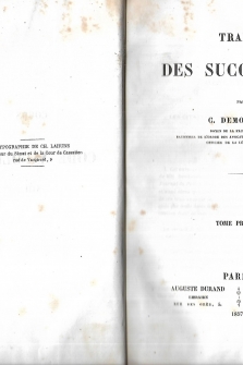 Cours de Code Napoléon Tome XIII à XVIII - Traité des successions (5 Tomes complet pour ce traité)