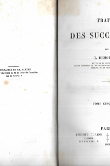 Cours de Code Napoléon Tome XIII à XVIII - Traité des successions (5 Tomes complet pour ce traité)
