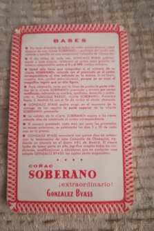 Carta coñac Soberano premio sorteo maquina afeitar braun 1965