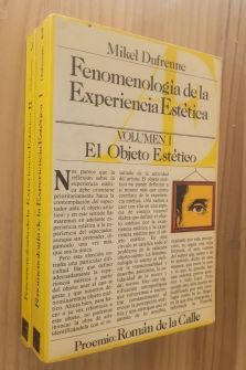 FENOMENOLOGÍA DE LA EXPERIENCIA ESTÉTICA I, II PERCEPCIÓN ESTÉTICA, OBJETO ESTÉTICO
