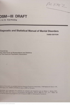 DSM III Diagnostic and Statistical Manual of Mental Disorders (third edition) (2 volumes)