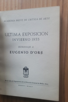 HOMENAJE A EUGENIO D`ORS (1955)