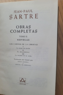 OBRAS COMPLETAS tomo II 2: NOVELAS (LOS CAMINOS DE LA LIBERTAD) - Aguilar