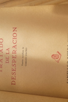 TRATADO DE LA DESESPERACIÓN (SANTIAGO RUEDA, 1941)