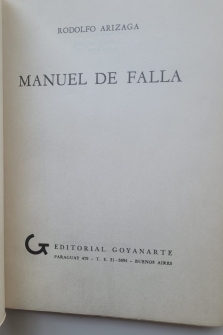 MANUEL DE FALLA (1961)