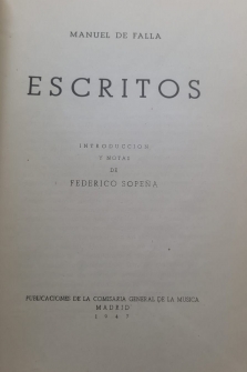 ESCRITOS (1947, DEDICADO POR FEDERICO SOPEÑA)