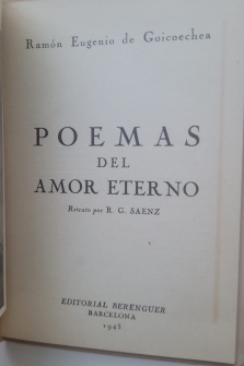 POEMAS DEL AMOR ETERNO (ED: BERENGUER, 1943)