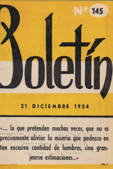 BOLETÍN DE MILITANTE DE LA HOAC (Hermandad Obrera Acción Católica). Año VIII. Nº 110, 1º enero 1954 al Nº 145, 21 de diciembre Año 1954 Completo.