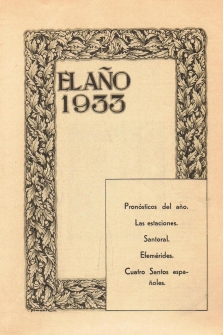 ALMANAQUE DE LECTURAS Y DE ARTE. 1933. Primer magazine español de literatura y de arte
