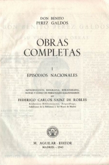 OBRAS COMPLETAS. EPISODIOS NACIONALES. III Vols.