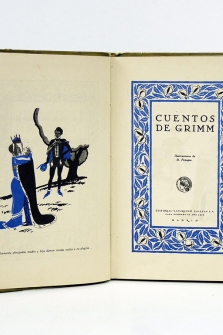 Cuentos de Grimm. Ilustraciones y cubierta en color de R. Penagos.