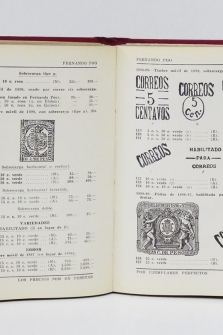 Catálogo especial de los sellos de Correos y Telégrafos de España, colonias y ex-colonias, emitidos desde 1850 a 1933. Con los precios a que pueden adquirirse en los establecimientos filatélicos.