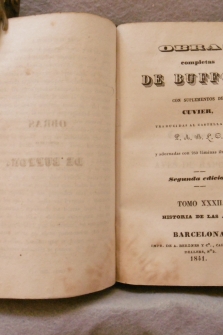 OBRAS COMPLETAS DE BUFFON (HISTORIA NATURAL). Con suplementos de Curvier.  Tomos XXXI y XXXII. AVES.