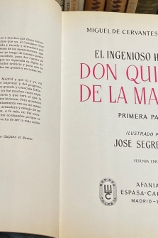 El Ingenioso Hidalgo Don Quijote de la Mancha. Ilustrado por José Segrelles.