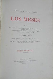 Los meses. Edición monumental 1889