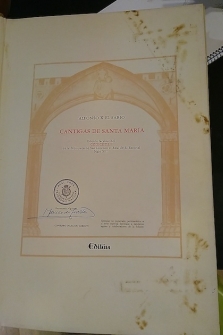 CANTIGAS DE SANTA MARÍA, DE ALFONSO X EL SABIO. Facsímil. Códice "rico" T.I.1 de la biblioteca de El Escorial