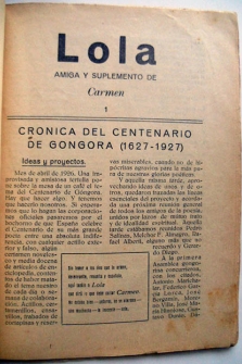 CARMEN (Revista Chica de Poesía Española) y LOLA (Amiga y Suplemento de Carmen). Colección completa de la revista con sus suplementos.-