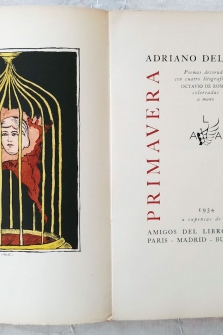 Primavera portátil. Poemas decorados con cuatro litografías de Octavio de Romeu coloreadas a mano.